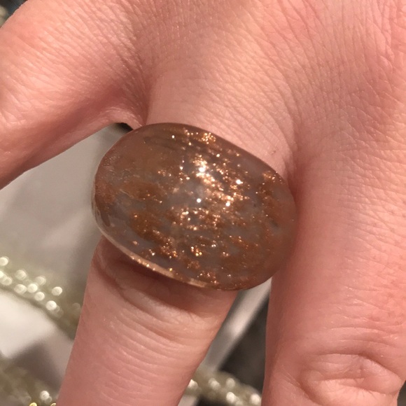 Jewelry - Murano glass blown Rose gold glass
